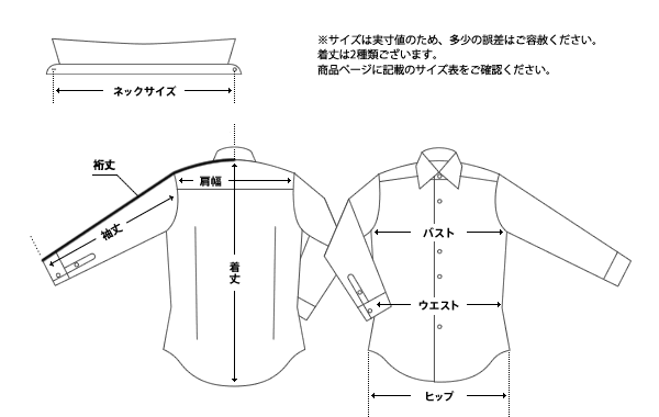 サイズ ワイシャツ ワイシャツサイズ表/ドレスシャツ・ビジネスシャツ